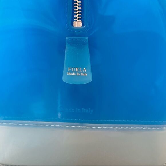 Furla Boston Blue and Gray Jelly Handbag - Picture 8 of 16